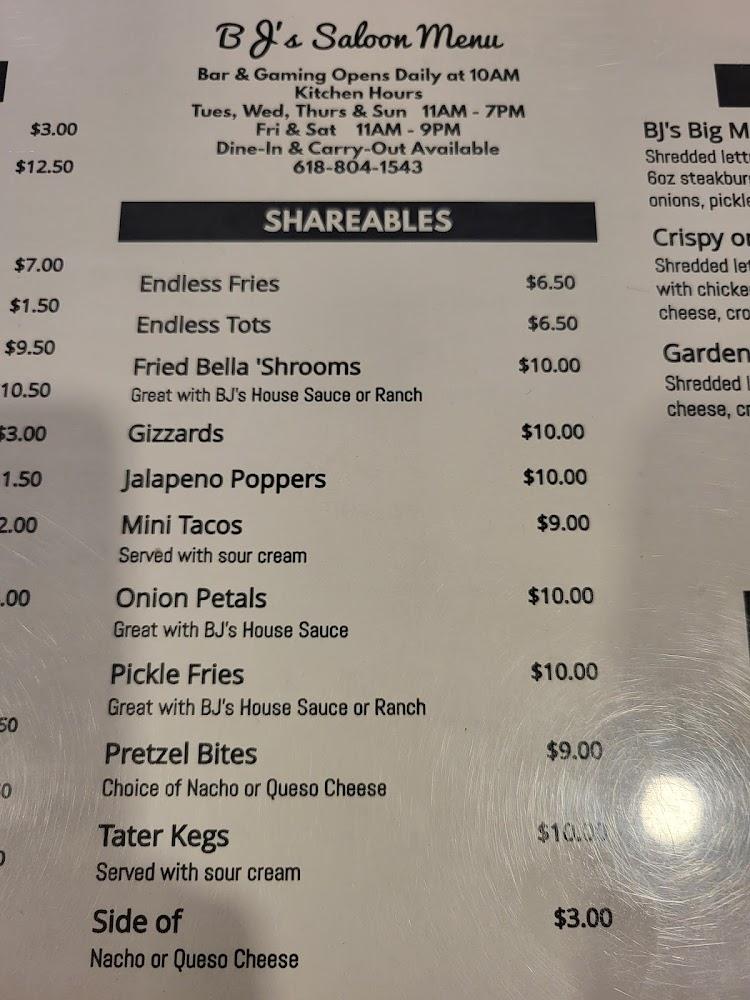 BJ's Saloon Menu image 3